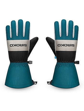 Gants thermiques de ski sports d'hiver homme et femme misty green ducky