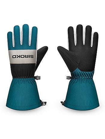 Gants thermiques de ski sports d'hiver homme et femme misty green ducky