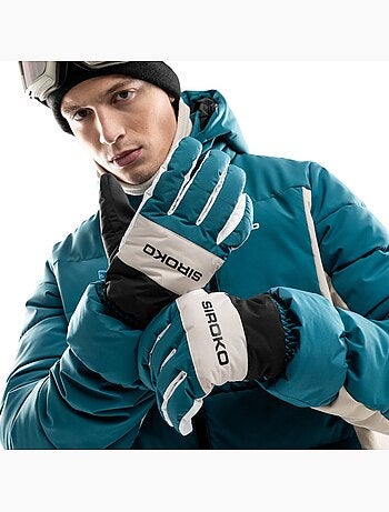 Gants thermiques de ski sports d'hiver homme et femme misty green ducky