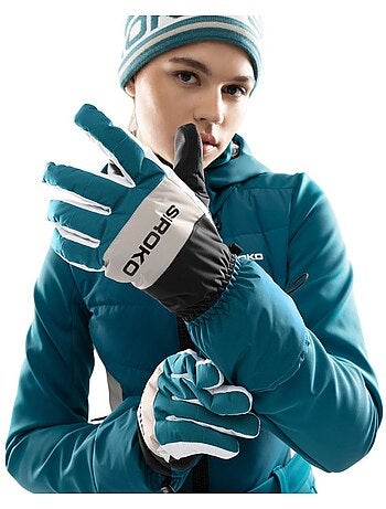 Gants thermiques de ski sports d'hiver homme et femme misty green ducky
