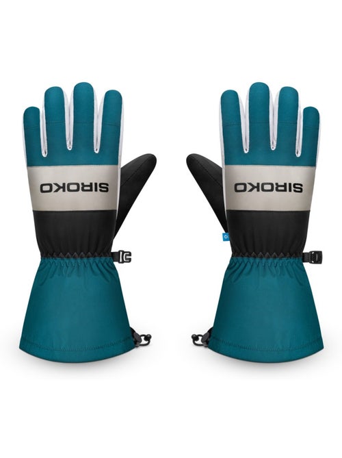 Gants thermiques de ski sports d'hiver homme et femme misty green ducky - Kiabi