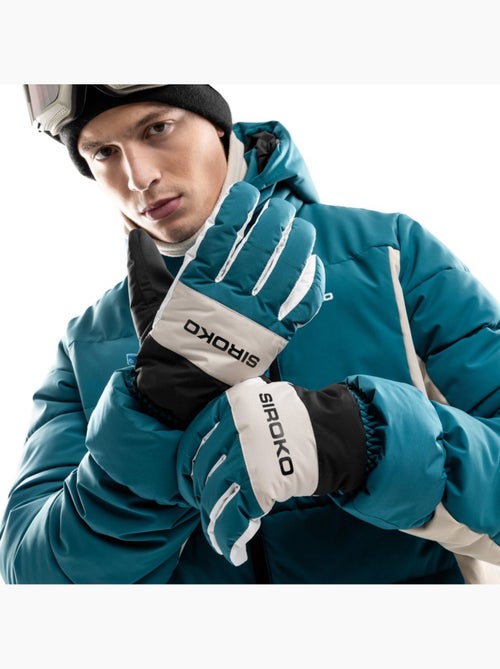 Gants thermiques de ski sports d'hiver homme et femme misty green ducky - Kiabi