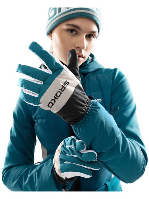 Gants thermiques de ski sports d'hiver homme et femme misty green ducky - Kiabi