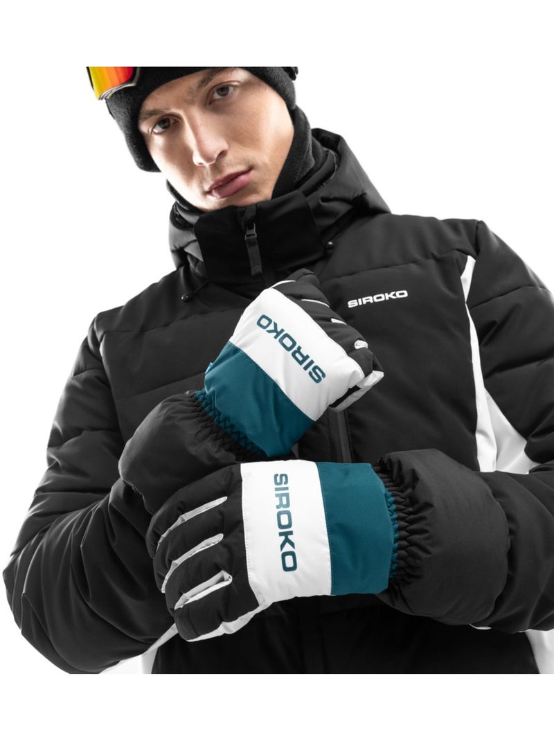 Gants thermiques de ski sports d'hiver homme et femme misty Noir - Kiabi