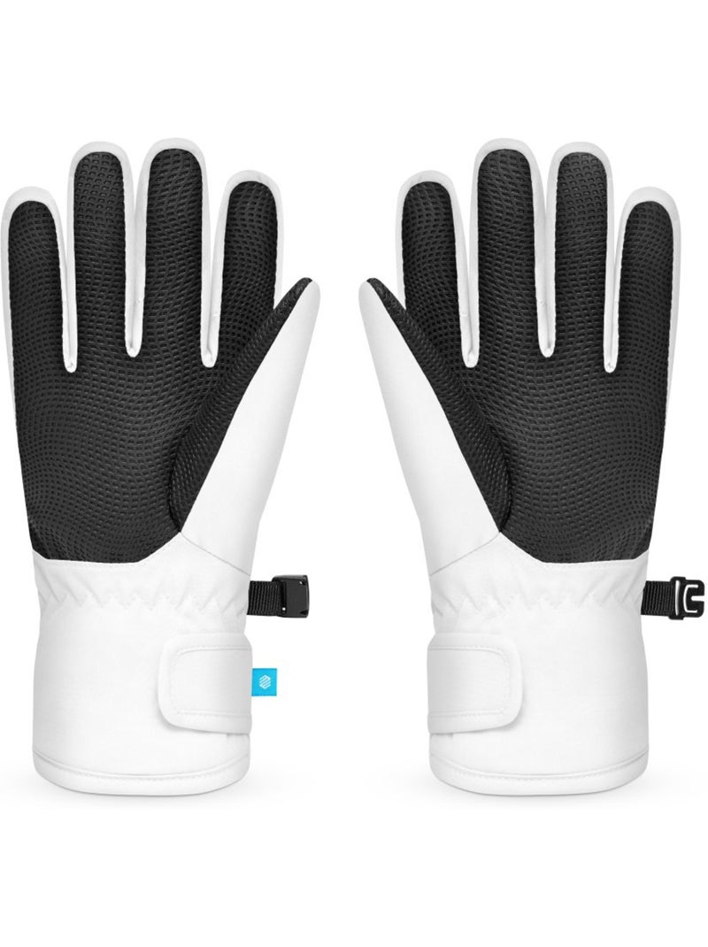 Gants thermiques snowboard et ski enfant sports d'hiver enfants doodle Blanc - Kiabi