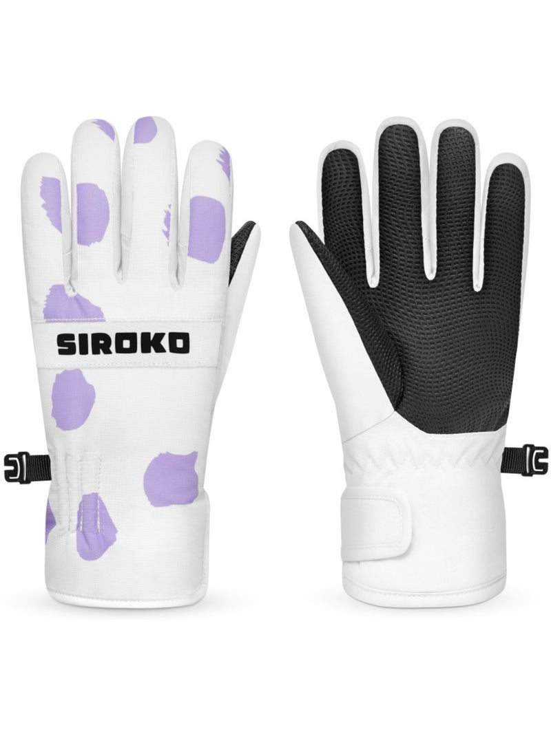 Gants thermiques snowboard et ski enfant sports d'hiver enfants doodle Blanc - Kiabi
