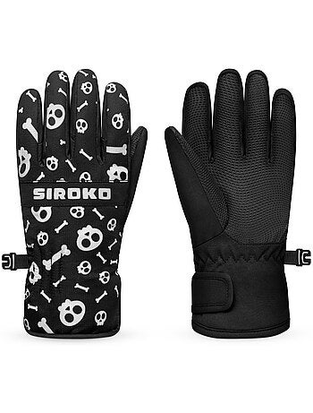 Gants thermiques snowboard et ski enfant sports d'hiver enfants skull
