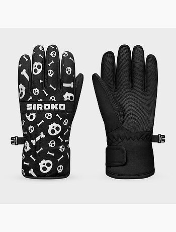 Gants thermiques snowboard et ski enfant sports d'hiver enfants skull