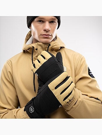 Gants thermiques snowboard et ski sports d'hiver homme et femme voss camel