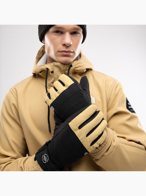 Gants thermiques snowboard et ski sports d'hiver homme et femme voss camel - Kiabi