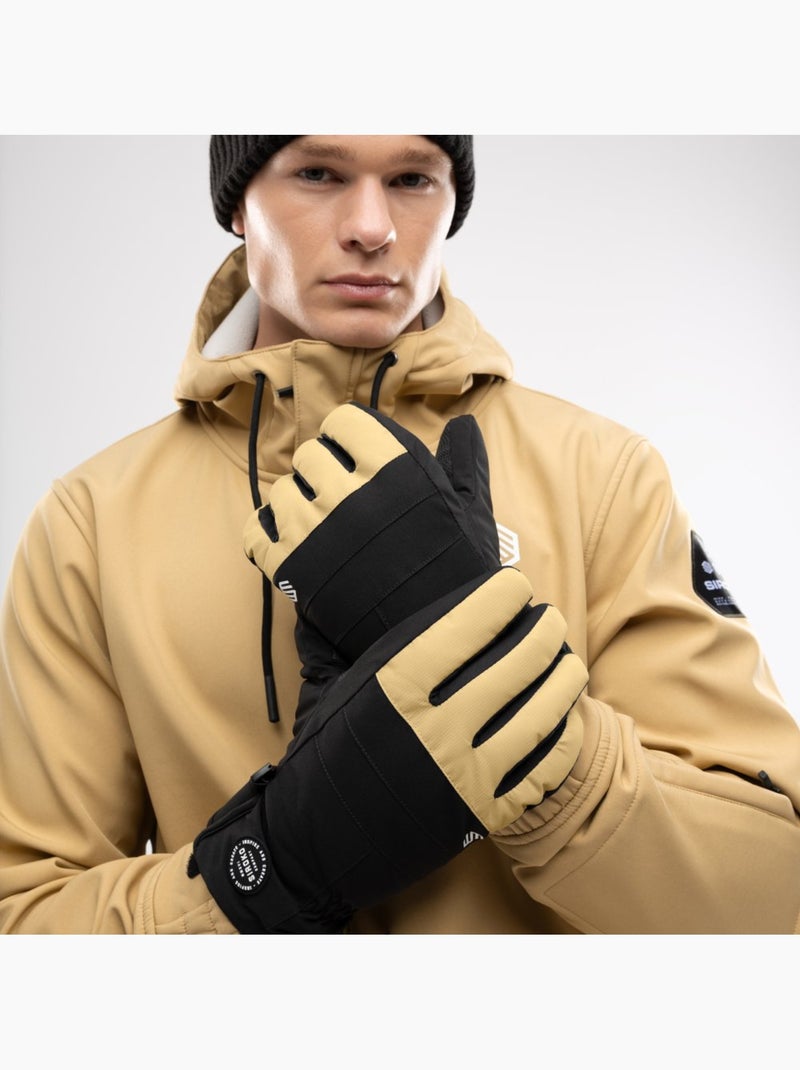 Gants thermiques snowboard et ski sports d'hiver homme et femme voss camel Beige - Kiabi