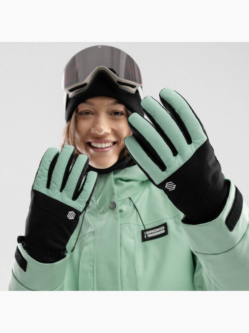 Gants thermiques snowboard et ski sports d'hiver homme et femme voss dead moss Vert - Kiabi