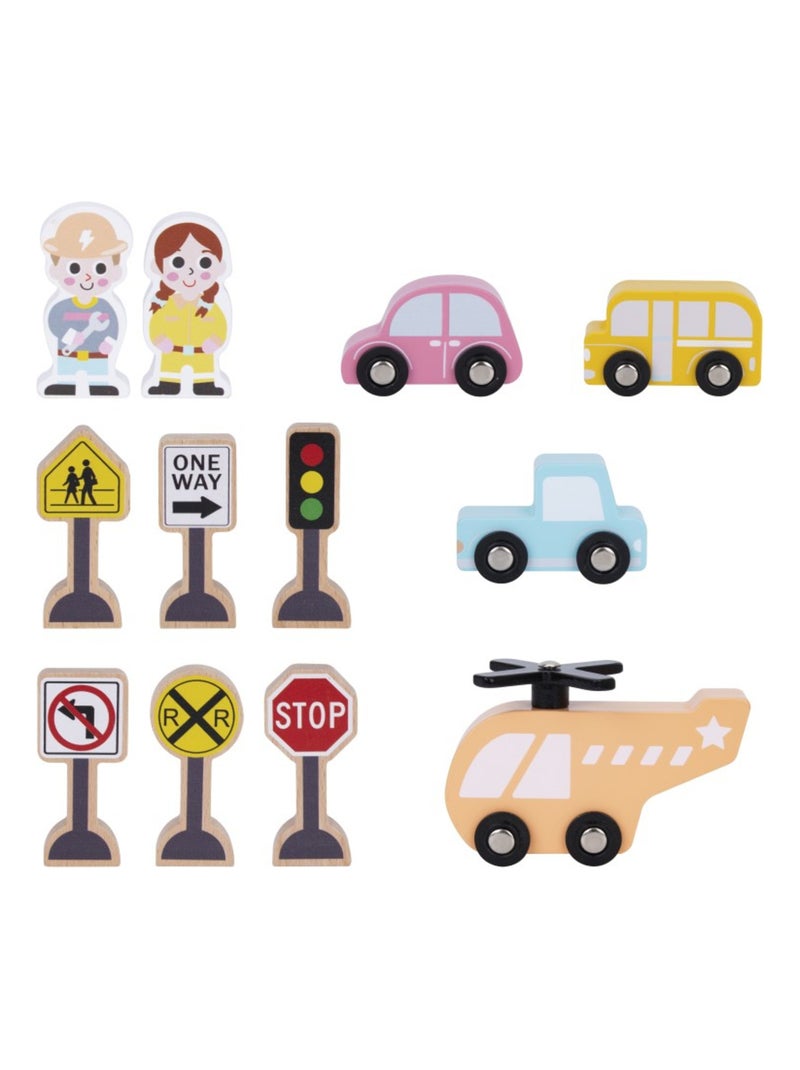 Garage en bois avec panneaux de signalisation lave auto Marron - Kiabi