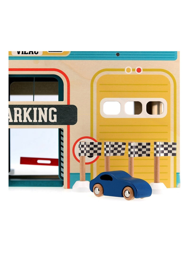 Garage en bois vintage Vilacity Bleu - Kiabi