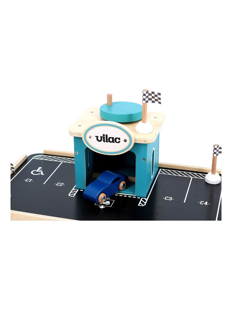 Garage en bois vintage Vilacity Bleu - Kiabi