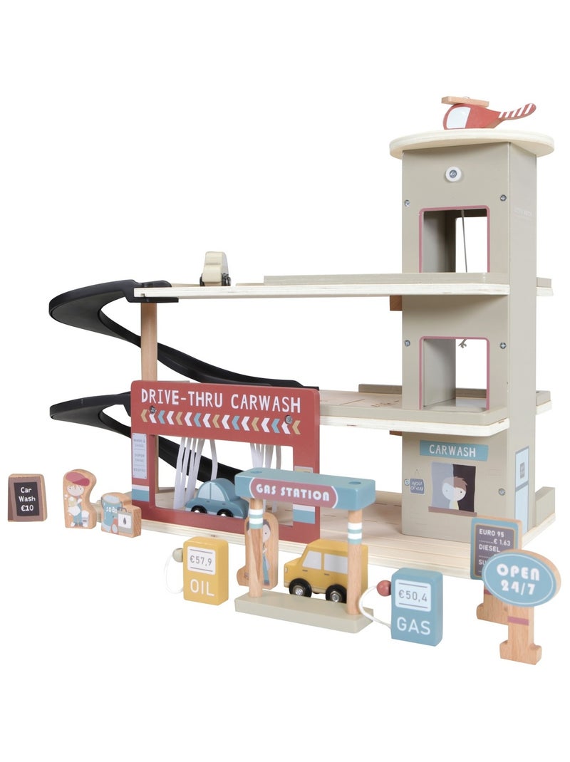Little Log Garage stationnement en Bois avec Accessoires