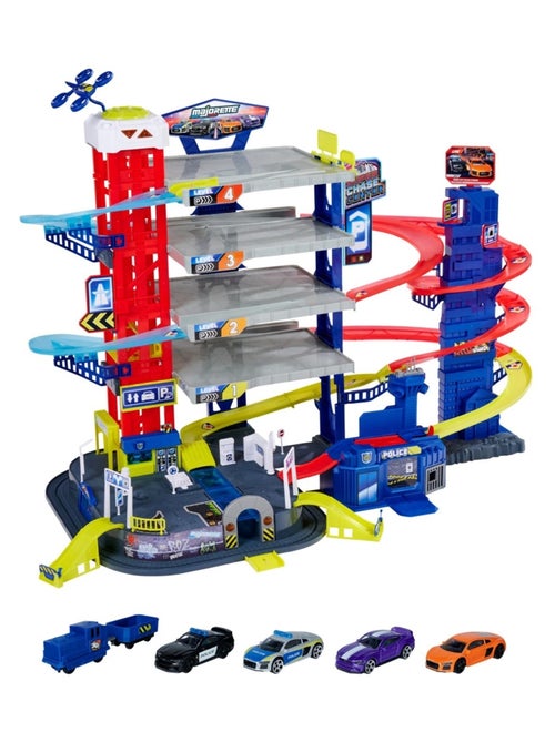 Garage Super Chase Center - 6 niveaux de jeu 5 voitures - Kiabi