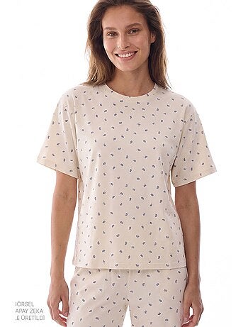 Gardenya hallie ensemble de pyjama à motif foulard et manches courtes penti