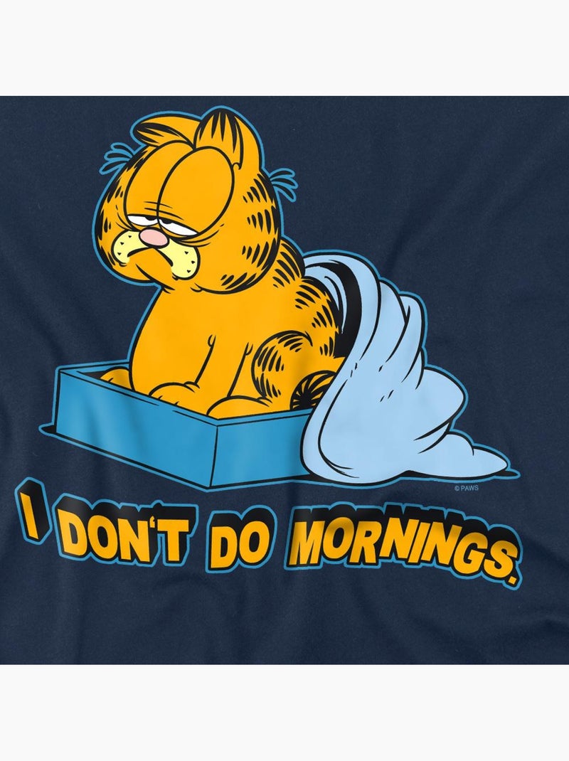 Garfield - T-shirt DON'T DO MORNINGS Bleu marine - Kiabi