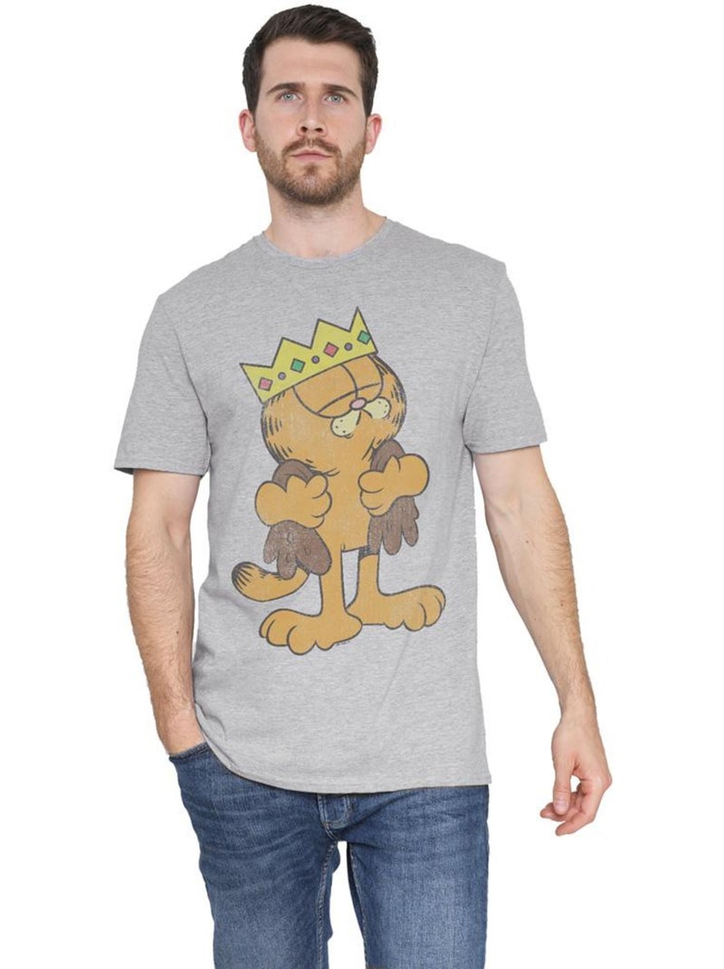 Garfield - T-shirt KING Gris chiné - Kiabi