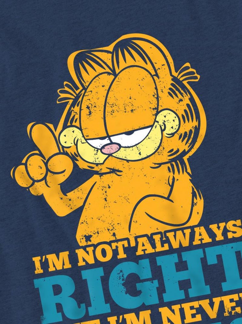 Garfield - T-shirt manches courtes NEVER WRONG Bleu marine - Kiabi