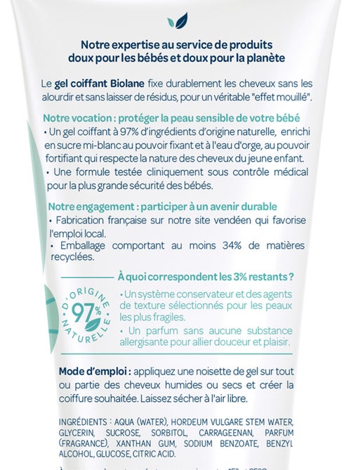Gel coiffant 100ml biolane - Kiabi Gel coiffant 100ml biolane - Kiabi