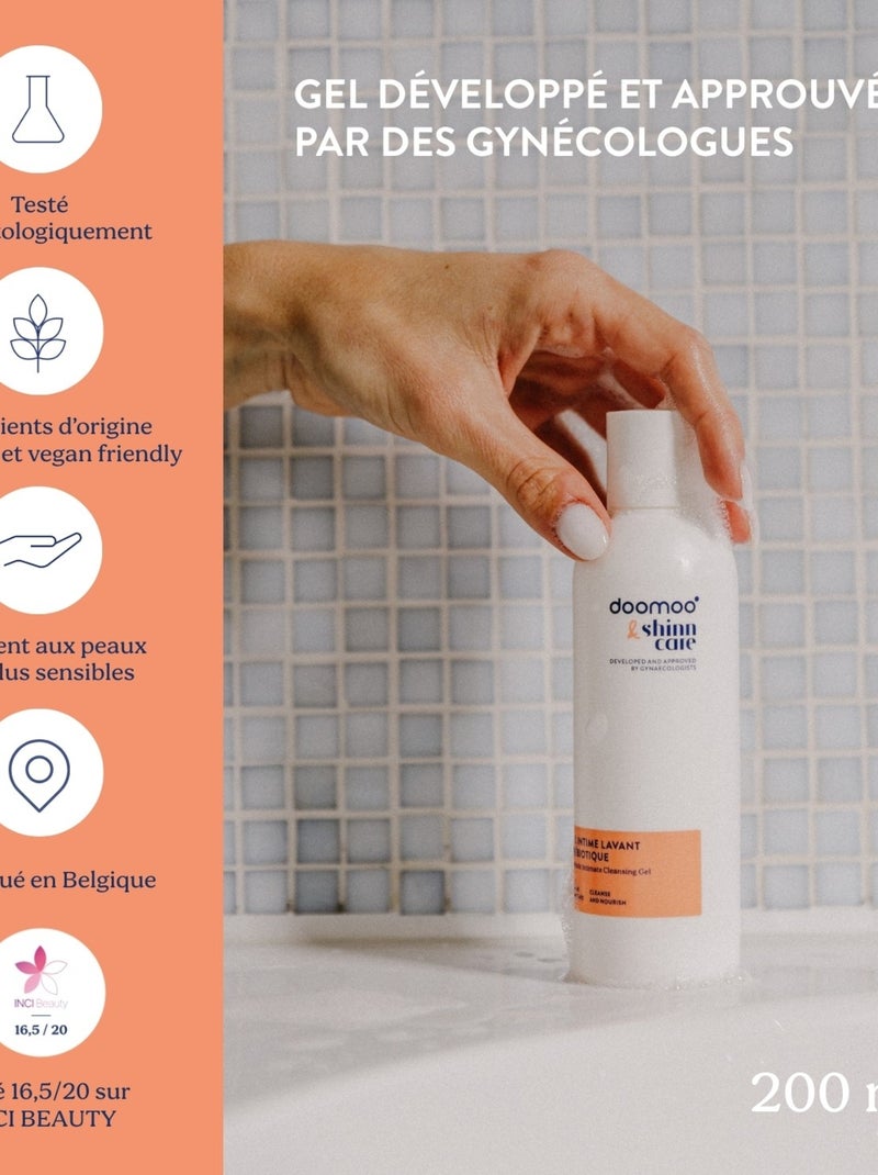 Gel intime lavant prébiotique 200 ml 'Doomoo & Shinncare' Blanc - Kiabi
