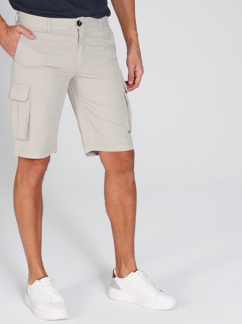 Gentleman Farmer - Bermuda cargo coupe regular en coton MIRKO Beige sable - Kiabi