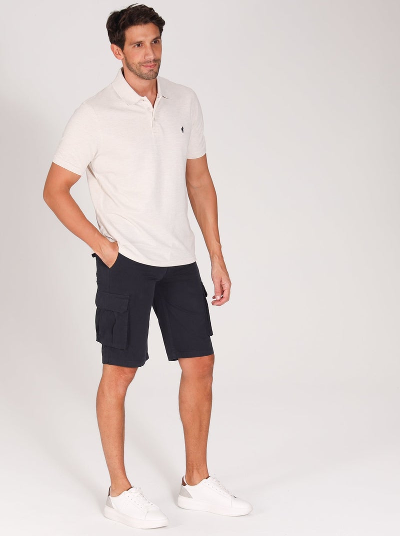 Gentleman Farmer - Bermuda cargo coupe regular en coton MIRKO Bleu marine - Kiabi