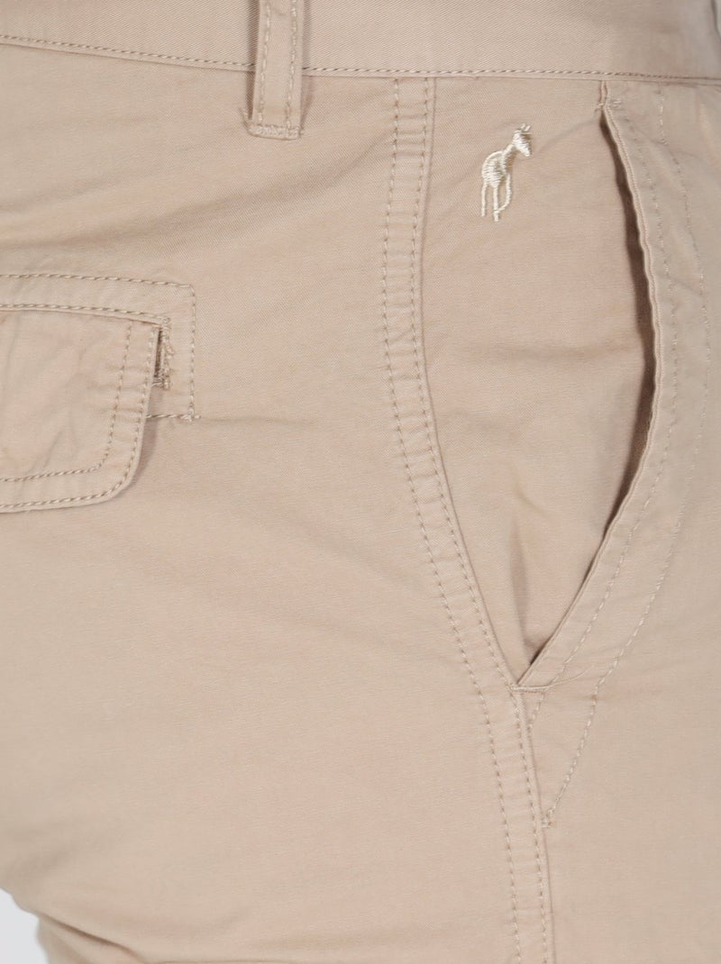 Gentleman Farmer - Bermuda cargo coupe regular en coton MIRKO Gris clair - Kiabi