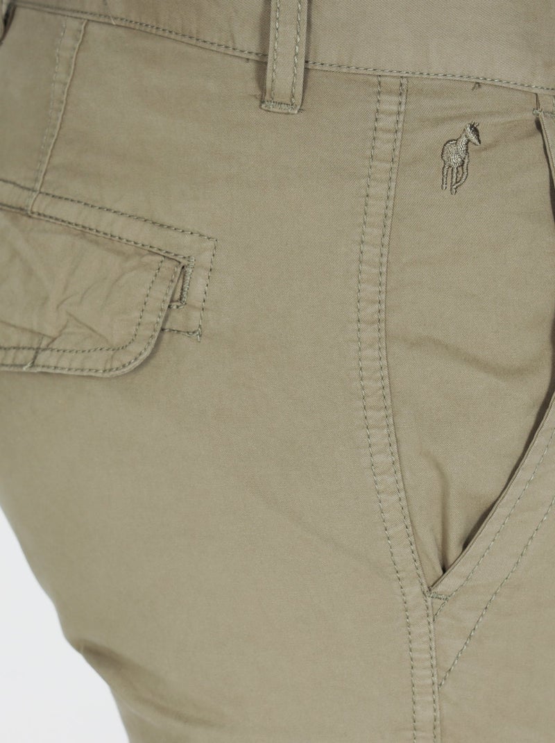 Gentleman Farmer - Bermuda cargo coupe regular en coton MIRKO Kaki - Kiabi