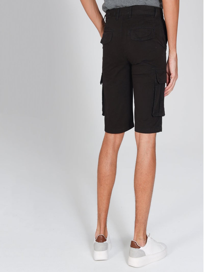 Gentleman Farmer - Bermuda cargo coupe regular en coton MIRKO Noir - Kiabi