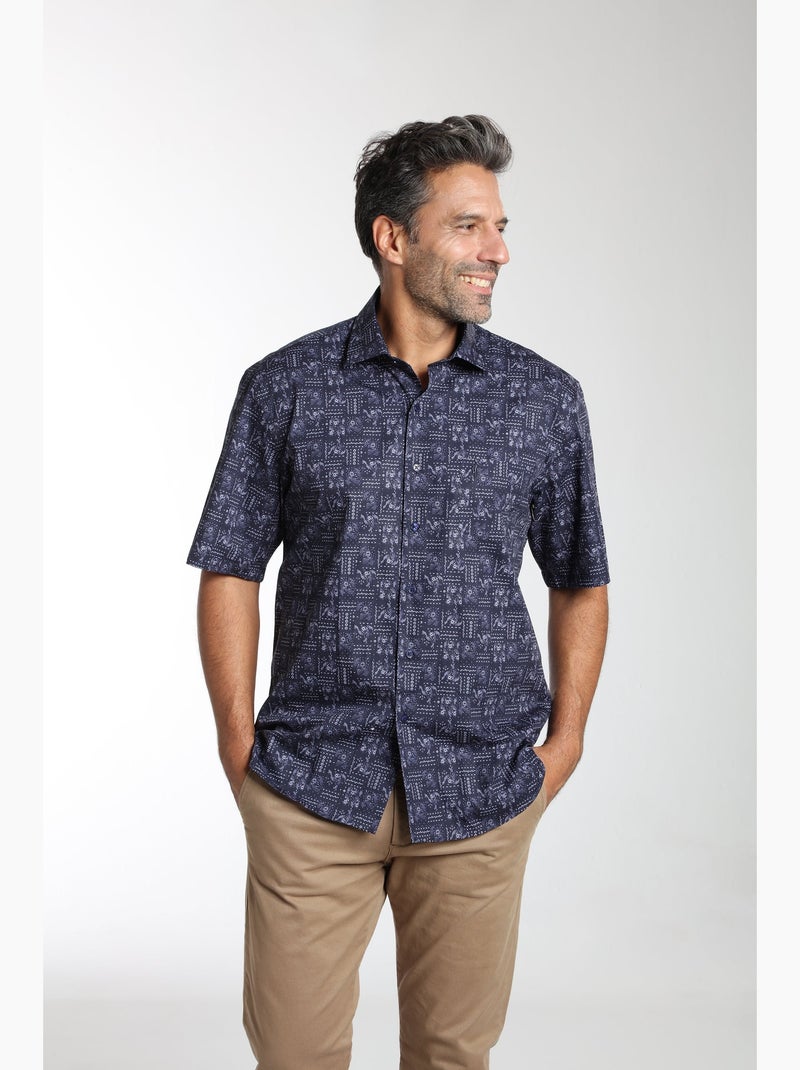 Gentleman Farmer - Chemise manches longues en coton CHAN Bleu marine - Kiabi