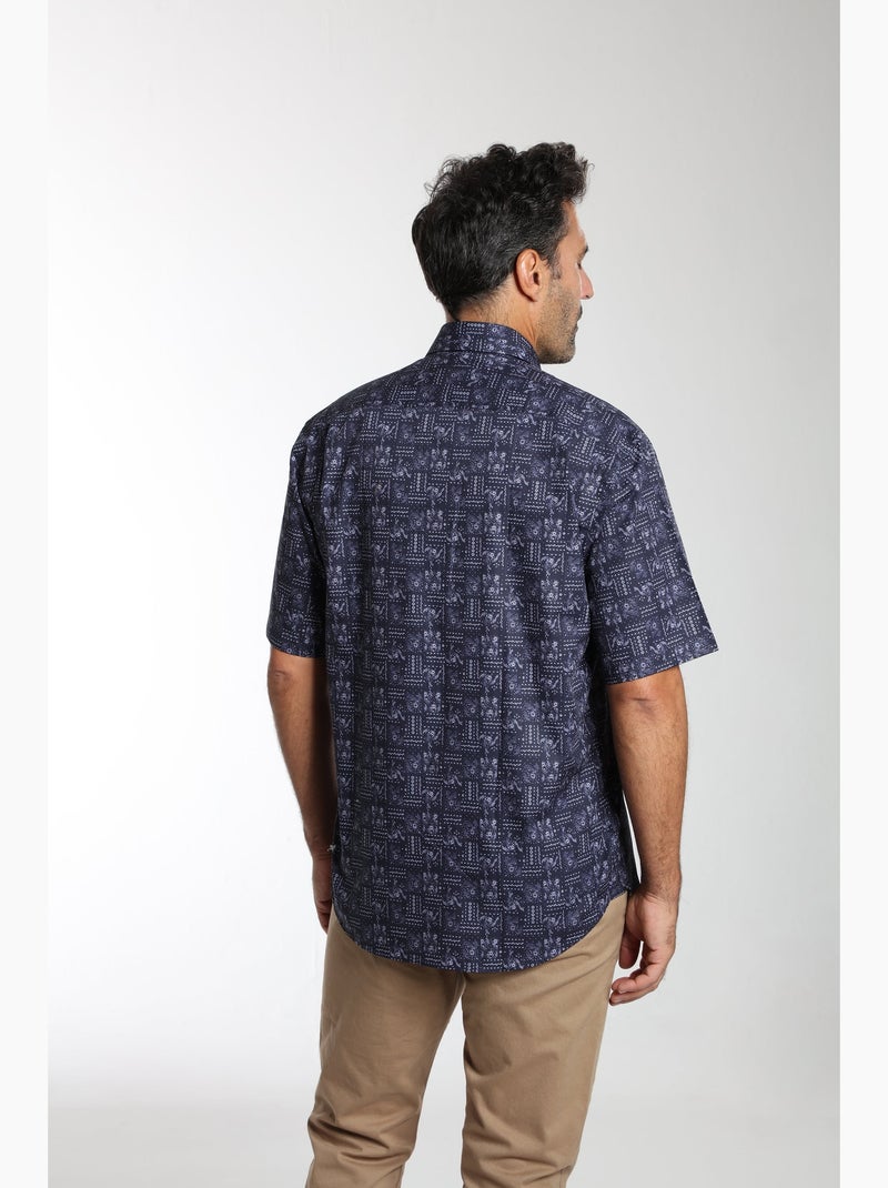 Gentleman Farmer - Chemise manches longues en coton CHAN Bleu marine - Kiabi