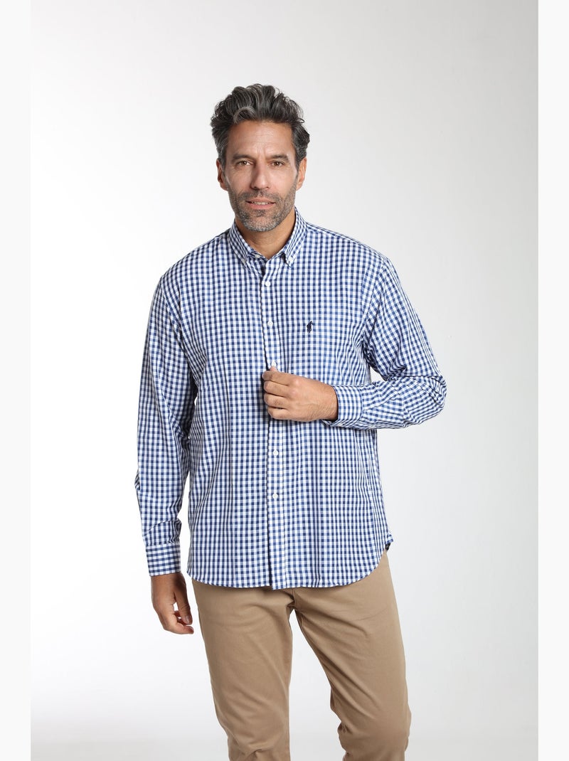 Gentleman Farmer - Chemise manches longues en coton CITY Bleu marine - Kiabi