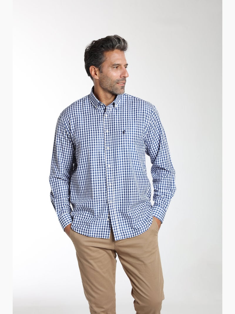 Gentleman Farmer - Chemise manches longues en coton CITY Bleu marine - Kiabi