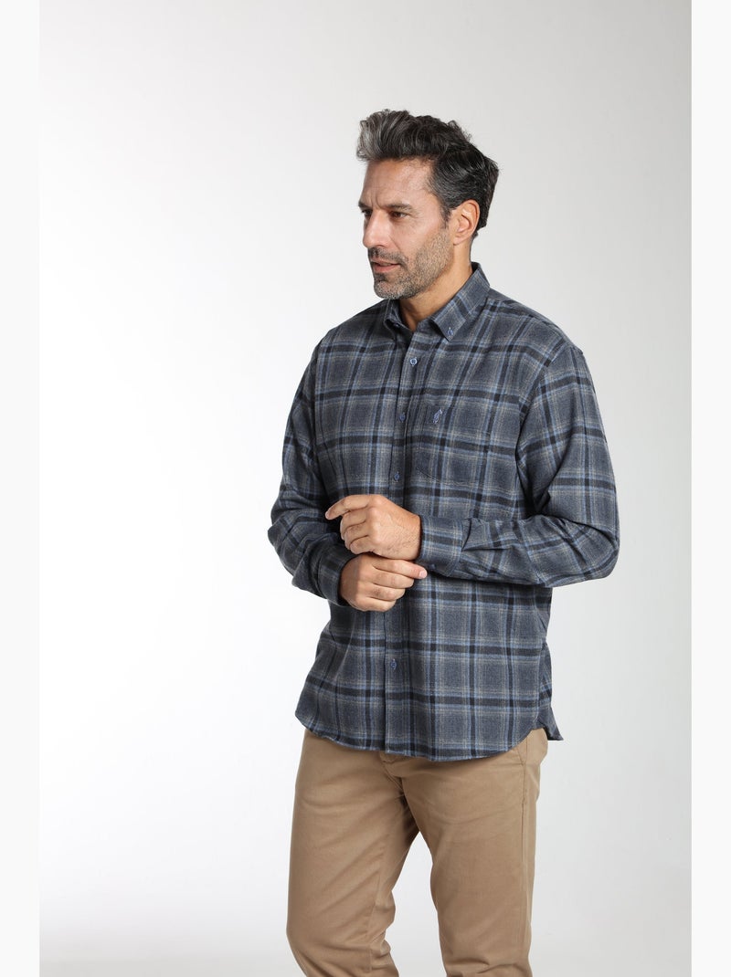 Gentleman Farmer - Chemise manches longues en coton CLAN Bleu - Kiabi