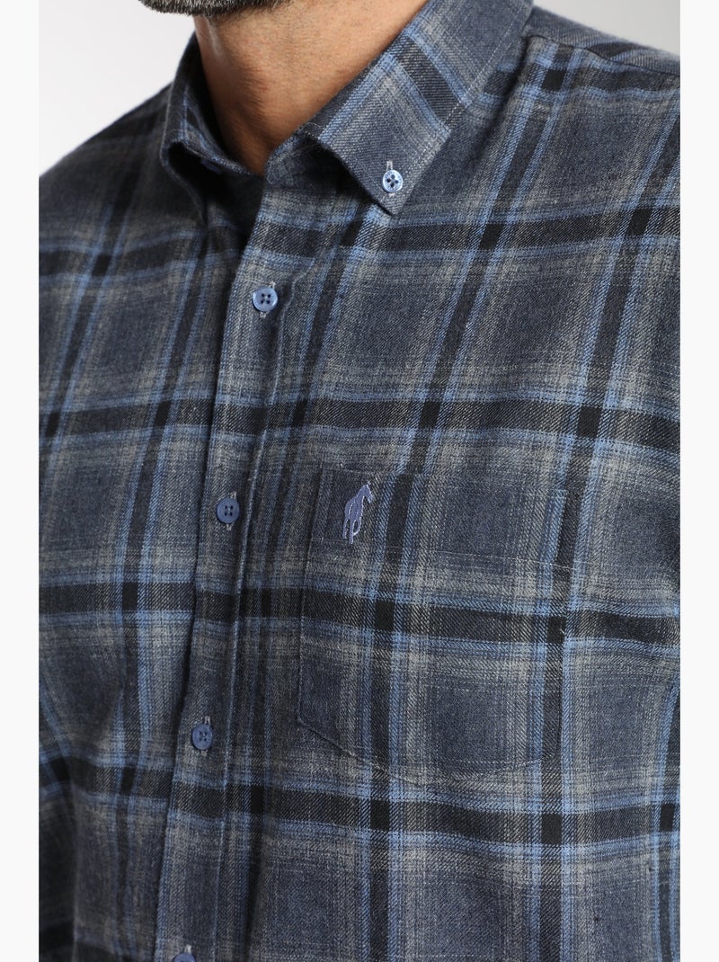 Gentleman Farmer - Chemise manches longues en coton CLAN Bleu - Kiabi