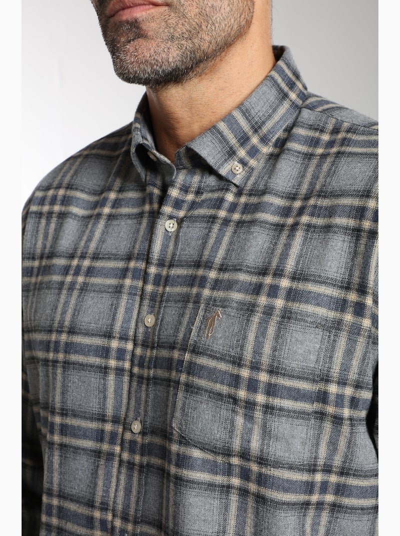 Gentleman Farmer - Chemise manches longues en coton CLAN Camel - Kiabi