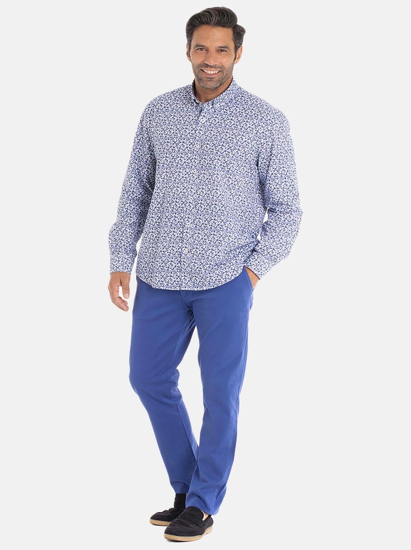 Gentleman Farmer - Chemise manches longues en coton CORTO Bleu - Kiabi