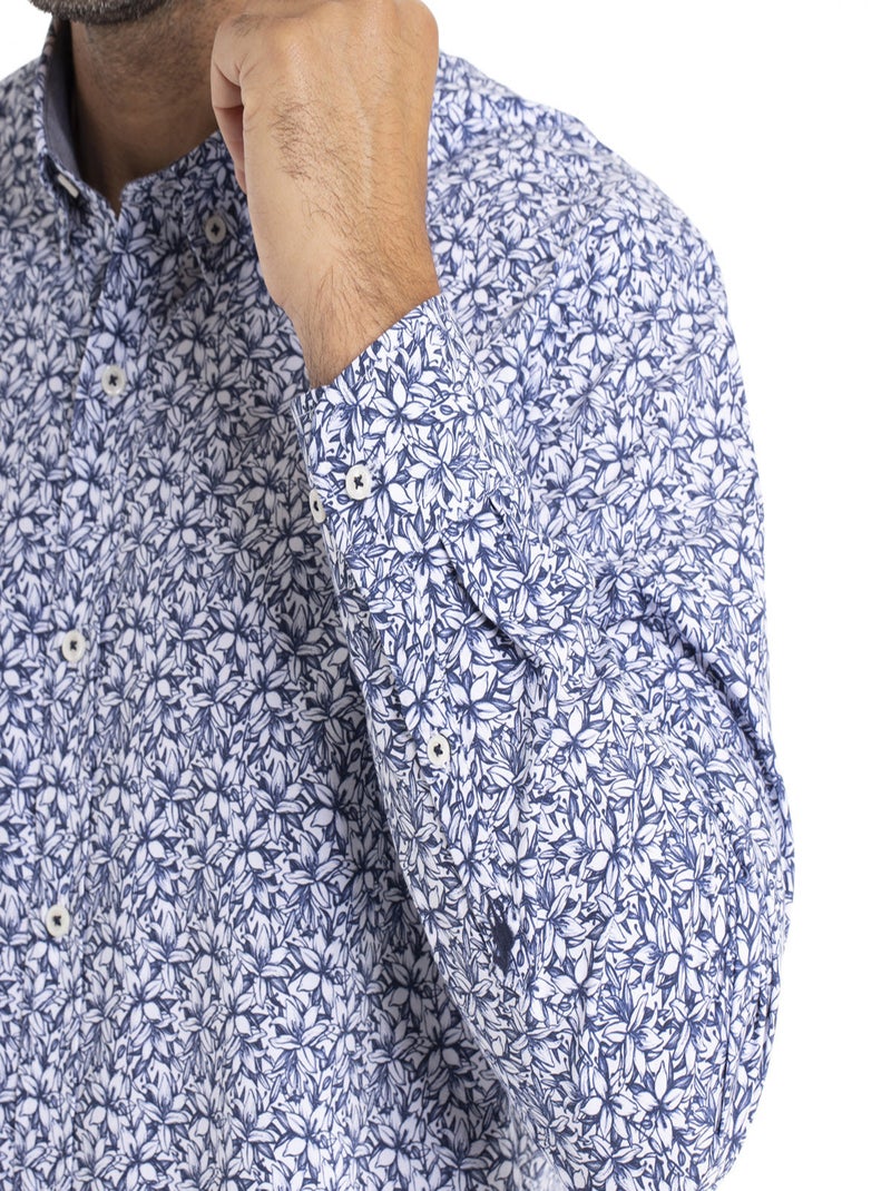 Gentleman Farmer - Chemise manches longues en coton CORTO Bleu - Kiabi