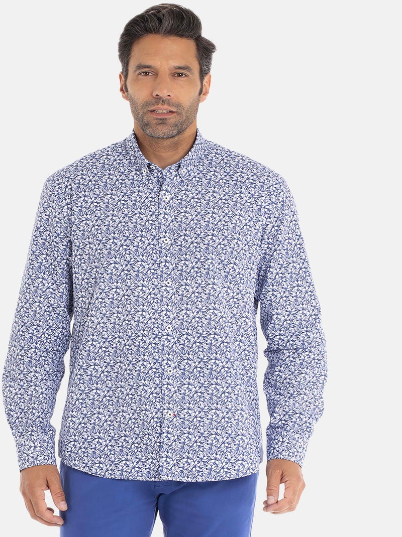 Gentleman Farmer - Chemise manches longues en coton CORTO Bleu - Kiabi