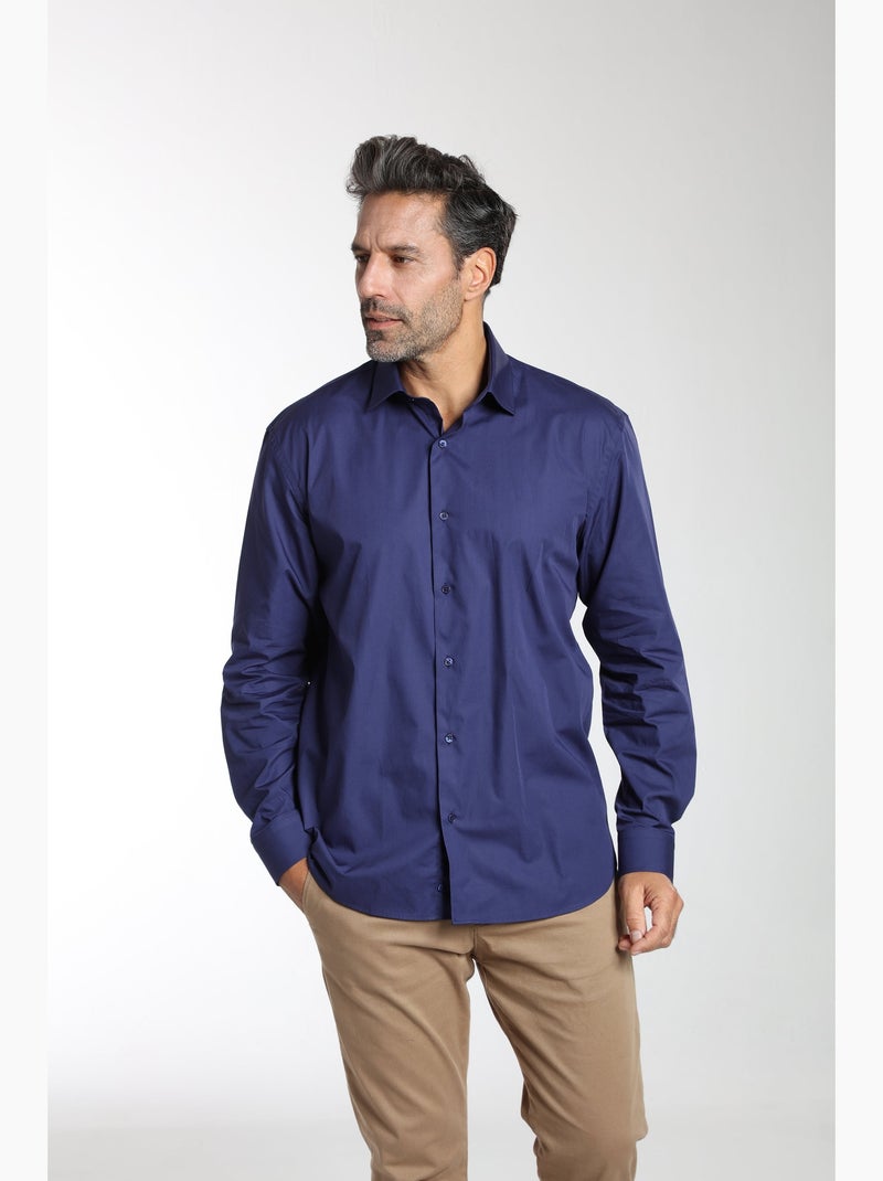 Gentleman Farmer - Chemise manches longues en coton CRYS Bleu marine - Kiabi