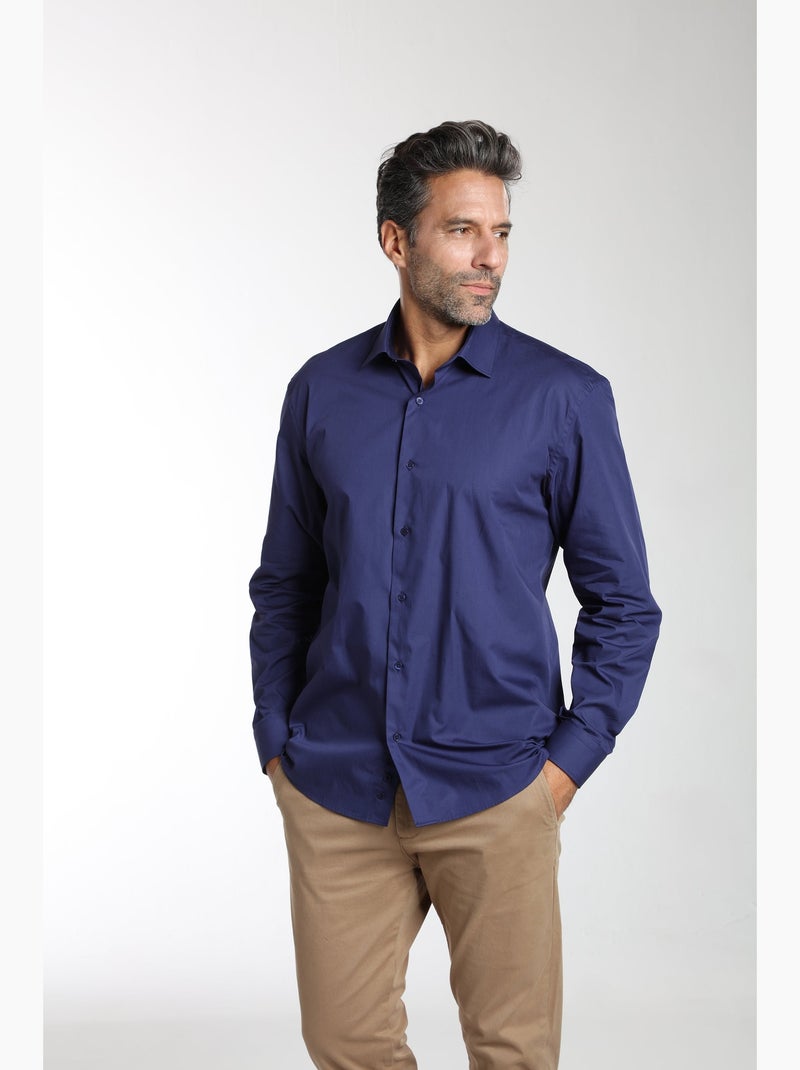 Gentleman Farmer - Chemise manches longues en coton CRYS Bleu marine - Kiabi