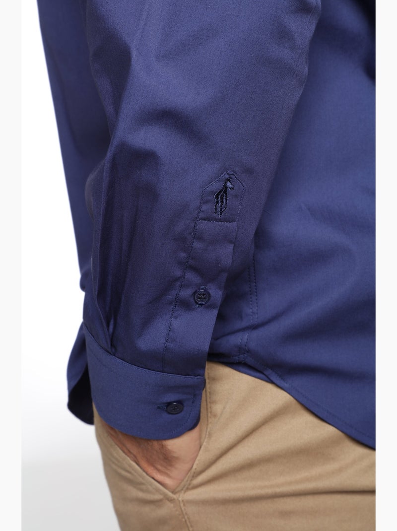 Gentleman Farmer - Chemise manches longues en coton CRYS Bleu marine - Kiabi