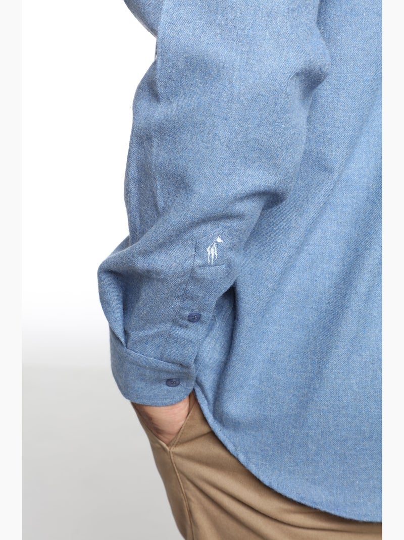 Gentleman Farmer - Chemise manches longues en coton CURE Bleu - Kiabi