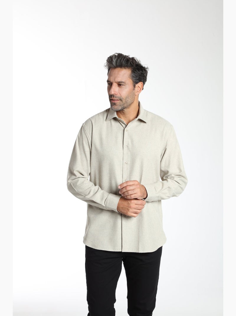 Gentleman Farmer - Chemise manches longues en coton CURE Camel - Kiabi