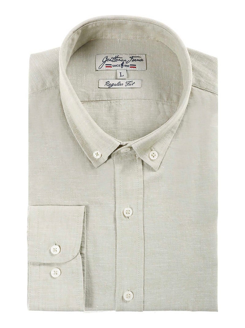 Gentleman Farmer - Chemise manches longues en lin CLIN Vert - Kiabi