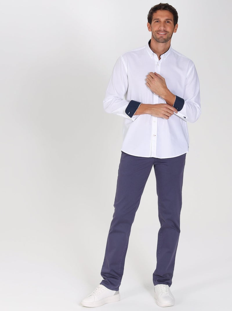 Gentleman Farmer - Chemise oxford manches longues en coton COLINS Blanc - Kiabi