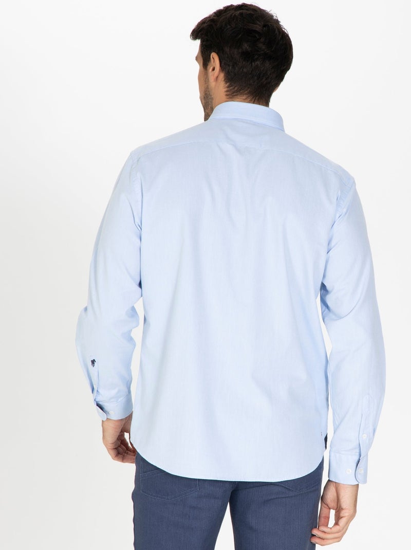 Gentleman Farmer - Chemise oxford manches longues en coton COLINS Bleu ciel - Kiabi